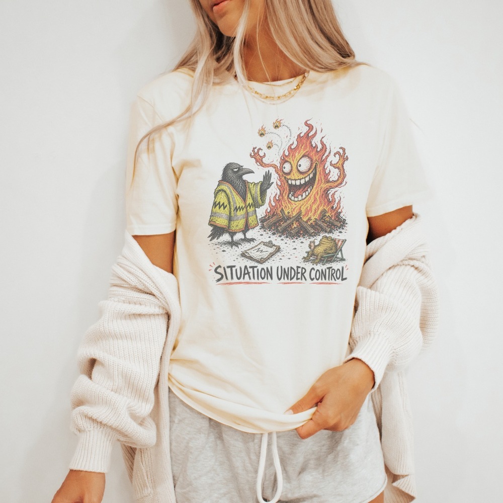 Campfire Scene Art Humor Gift Cartoon Tee